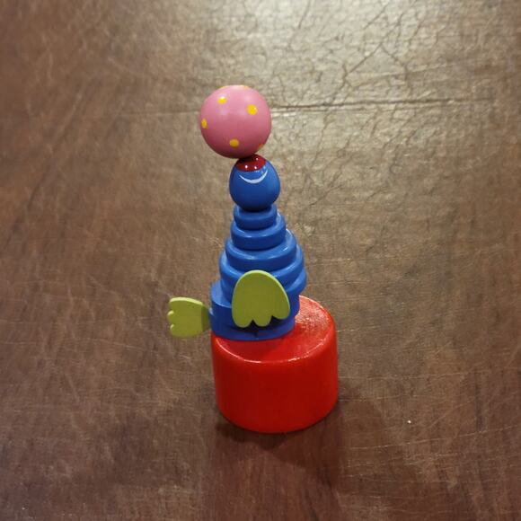 Vintage Wooden Push Hand Toy Big Toy Push Based Puppets - Picture 2 of 9